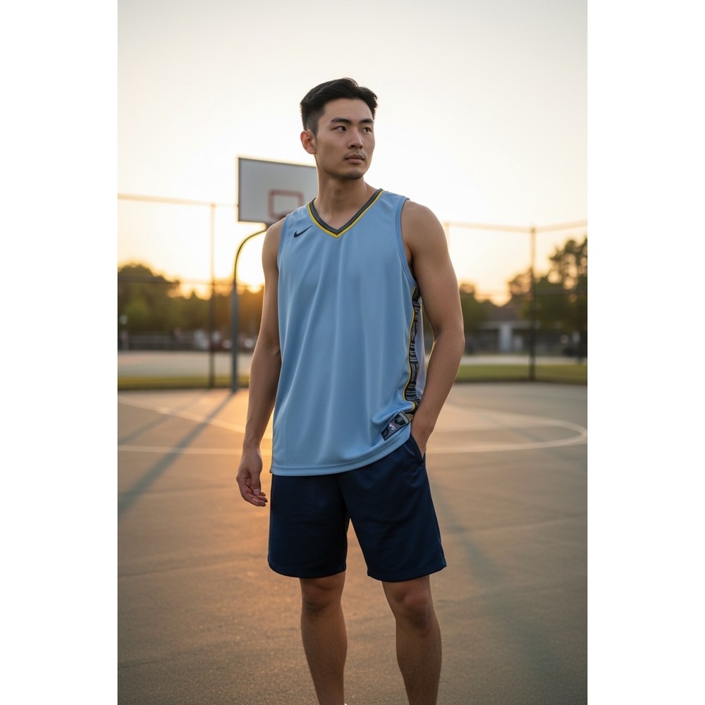 Fanatics NBA Mens Light Blue Basketball Jersey Tank Top 3XL V-Neck Sleeveless